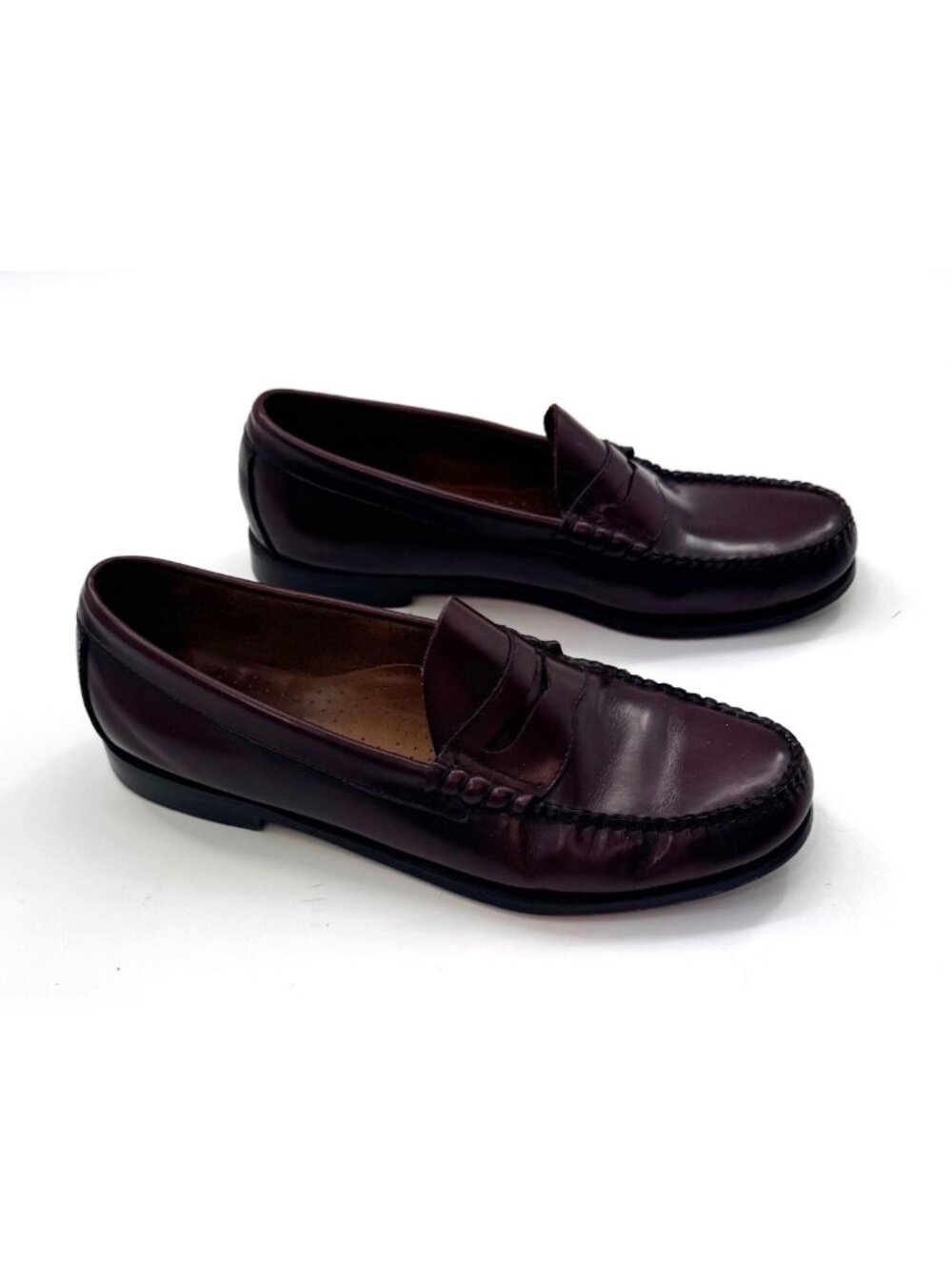Bass Weejuns Burgundy Leather Penny Loafers Mens 11D Handcrafted USA